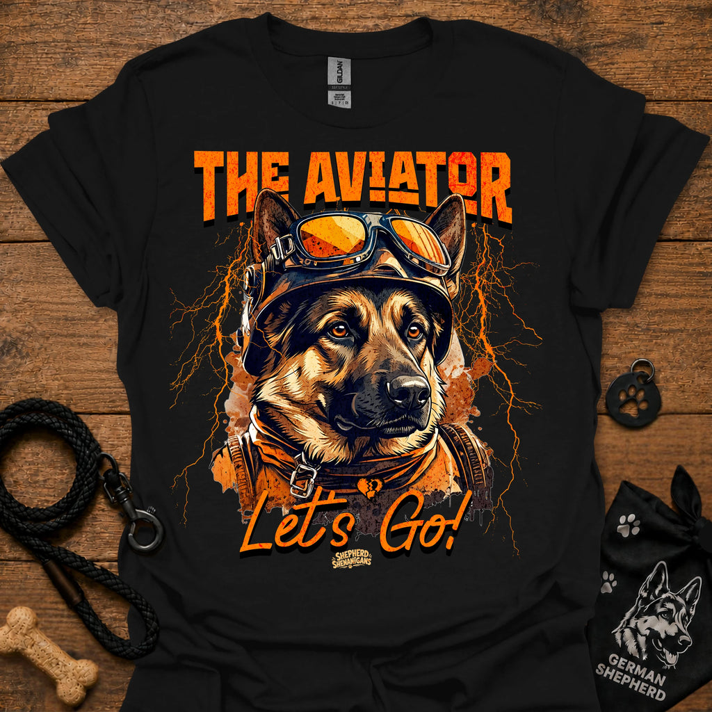 Astronaut dog graphic T-shirt in black