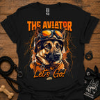 Astronaut dog graphic T-shirt in black