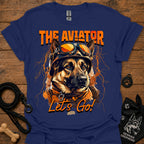 Astronaut dog graphic T-shirt in navy blue
