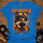 Astronaut dog graphic T-shirt in royal blue