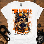 Astronaut dog graphic T-shirt in white