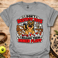 Sport gray crewneck T-shirt with German shepherd paw graphic and red slogan