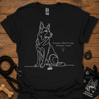 Black dog graphic t-shirt with line art and text: Always Watching, Always Loyal
