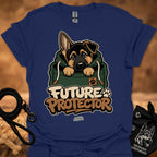 Navy blue Future Protector dog graphic T-shirt with puppy front print