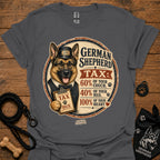 Charcoal T-shirt with German Shepherd Tax graphic on the front
