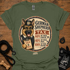 Military green T-shirt with German Shepherd Tax graphic on the front