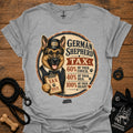 Sport grey T-shirt with German Shepherd Tax graphic on the front
