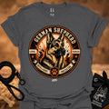Charcoal T-shirt with German Shepherd emblem front graphic