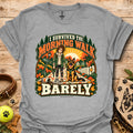 Heather gray t-shirt with "I Survived The Morning Walk" and "Barley" graphic