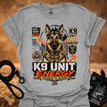 K9 Unit Energy T-shirt in Sport Grey with K9 Unit dog graphic and bold 'K9 UNIT' print.