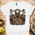 White Loyal To Mine T-Shirt with German shepherd front graphic and roses