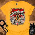 Gold T-shirt with large German shepherd graphic front print