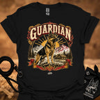 Black T-shirt with large German shepherd graphic and GUARDIAN text
