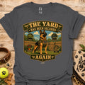 Dog graphic short-sleeve t-shirt in charcoal, front crest print