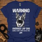 Navy warning graphic T-shirt with German shepherd face and bold text