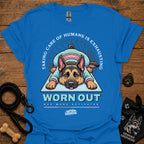 WORN OUT graphic dog T-shirt, royal blue color