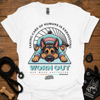 WORN OUT graphic dog T-shirt, white color